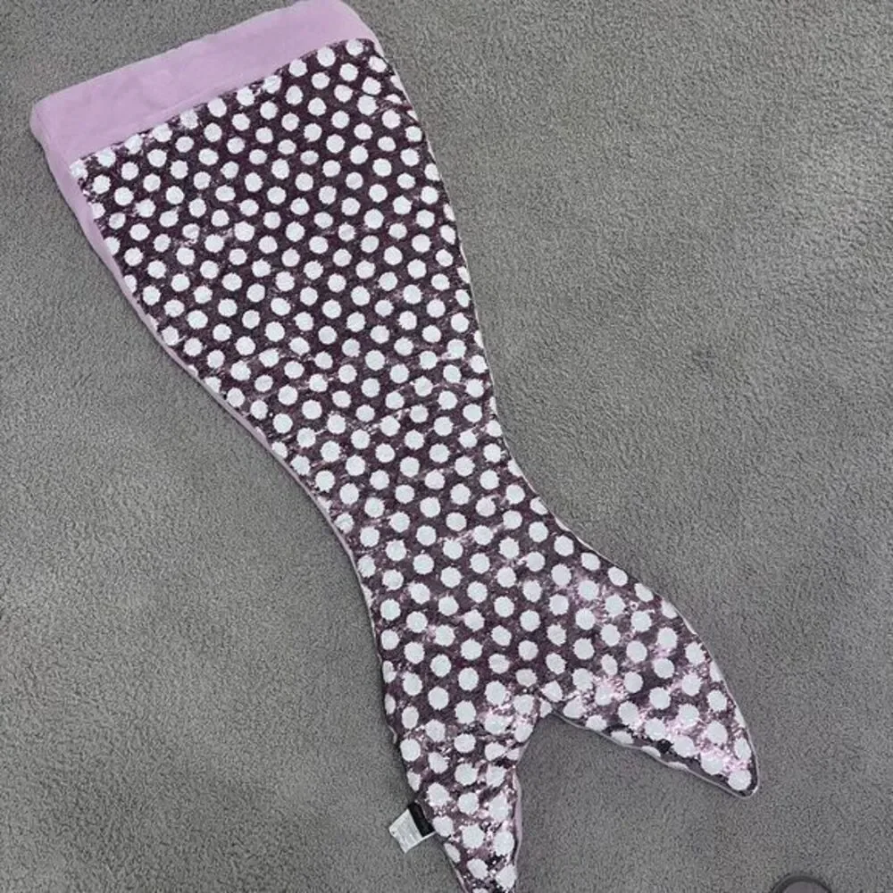Cynthia Rowley Sequins Mermaid Tail‎ Snuggle Wrap Blanket Sleeping Bag Pink 52